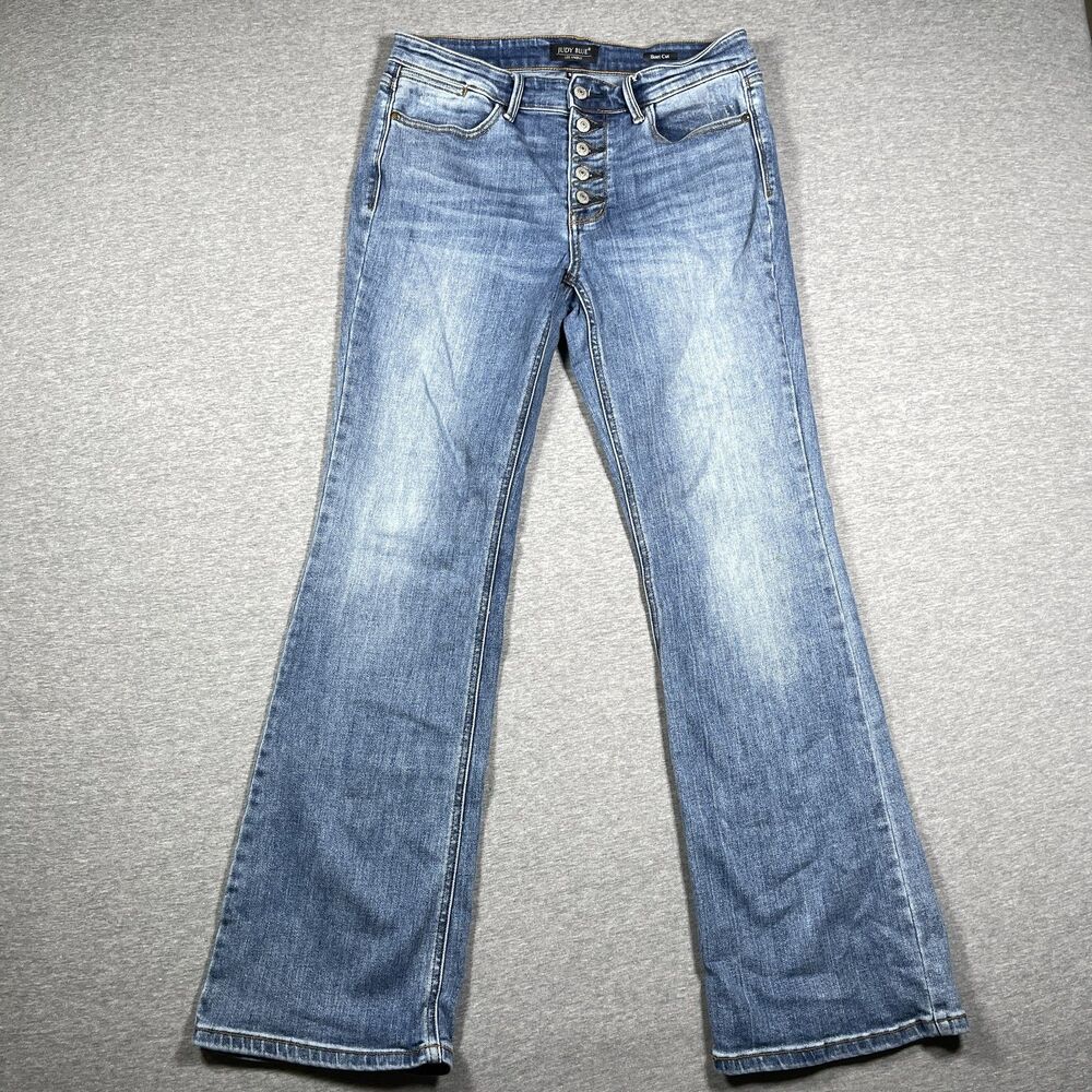 Judy Blue Jeans Womens 9/29 Blue Bootcut Mid Rise Light Wash